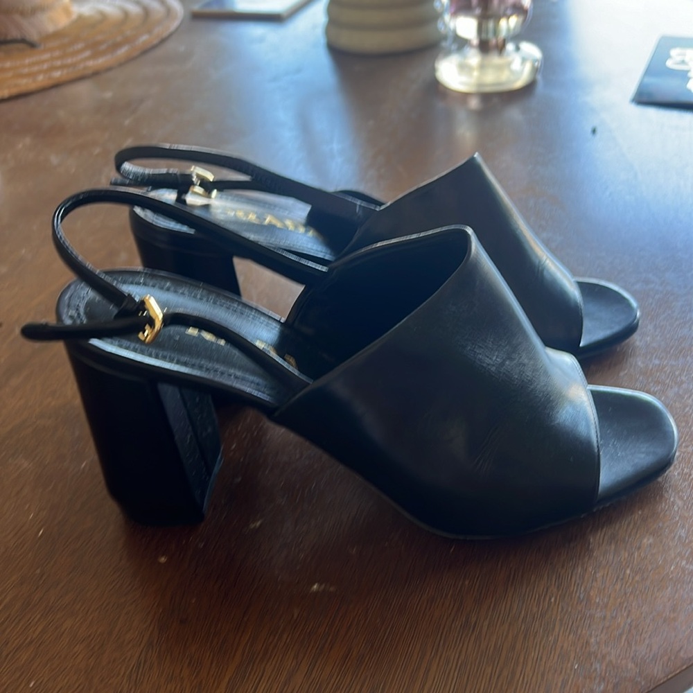Prada Slingback Heeled Sandals Size 38.5, Excellent Condition with Dust Bag